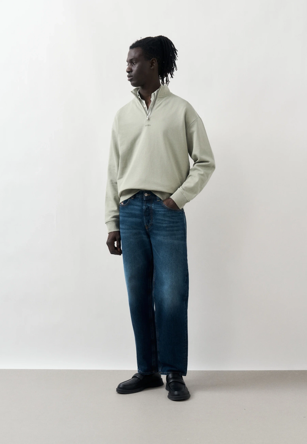 Свитшот на молнии Hugo DURTY - light pastel green