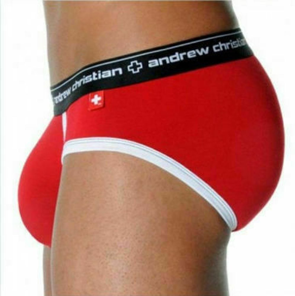 Мужские трусы брифы Andrew Christian Red Almost Naked Sports Brief