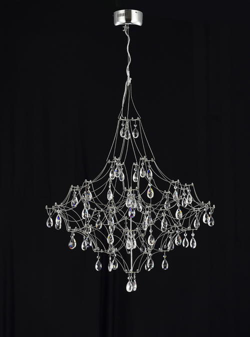 Подвесная люстра светодиодная с пультом и хрустальными подвесками Asfour MyFar Allegria MR2640-66P-50AD