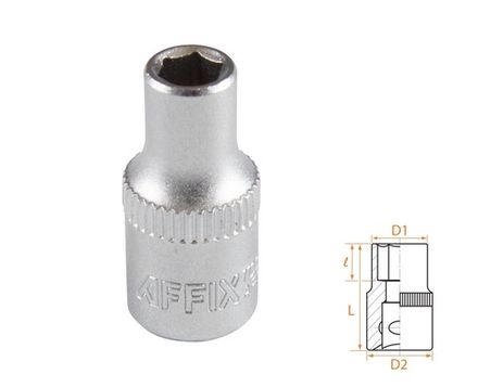 Цена на AFFIX (AF00020005) Головка торцевая стандартная шестигранная 1/4", 05 мм