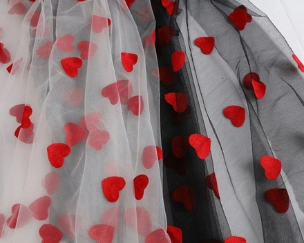 Сетка Сердечки на черном