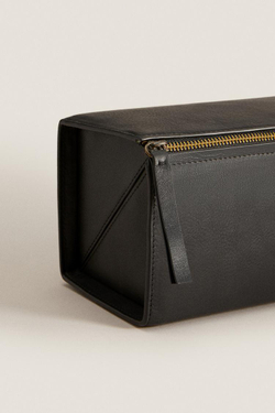 ZARA HOME МАЛЕНЬКАЯ КОЖАНАЯ КОСМЕТИЧКА, ЧЕРНЫЙ