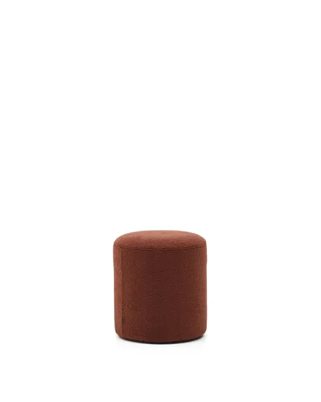Kaeli Пуф для ног со съемным чехлом из терракотового букле Ø 43