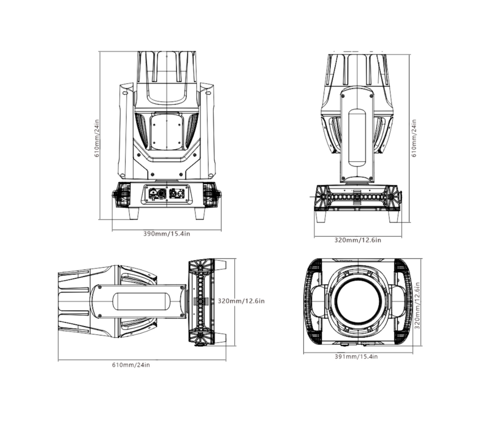 Световой прибор Amixled BEAM 380 IP65 K