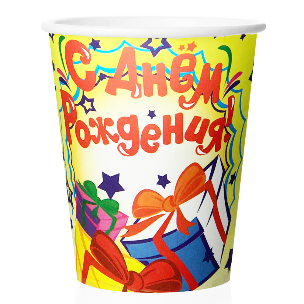 Стаканы Подарки и звезды 180мл. 6шт.