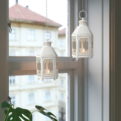 IKEA KRINGSYNT  (ИКЕА КРИНГСЙНТ)  -  Фонарь для внутреннего/наружного освещения, белый, 21 см