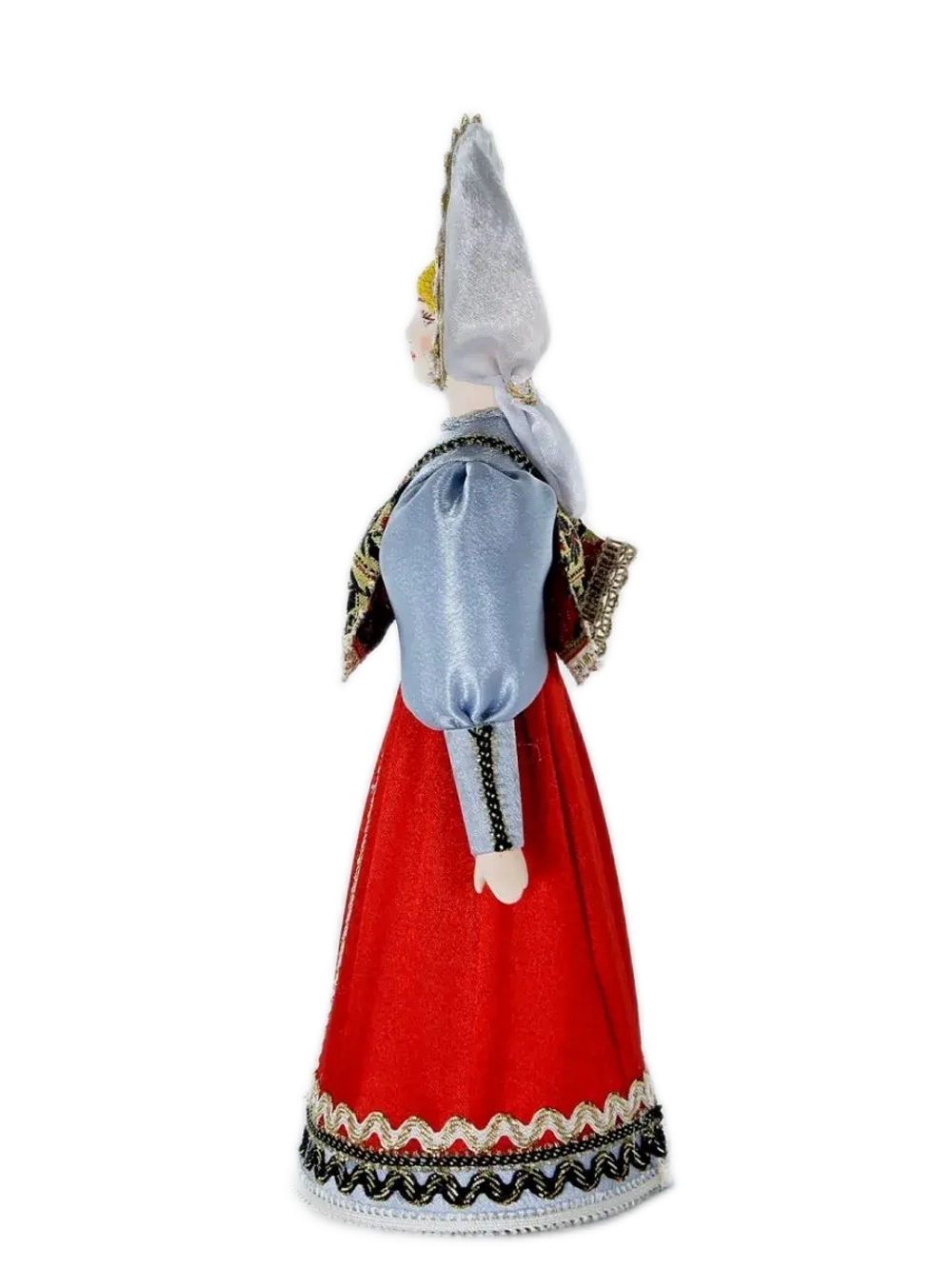 Кукла коллекционная фарфоровая в сарафане, душегрее и кокошнике,19 в. Центральная Россия