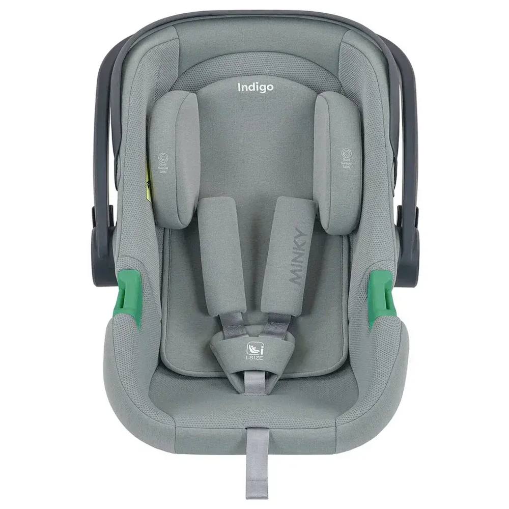 Автокресло Indigo MINKY I-SIZE с базой, группа 0+ (40-87см) светло-серый