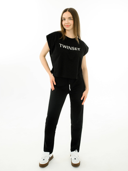 TWINSET Футболка с жемчужным лого