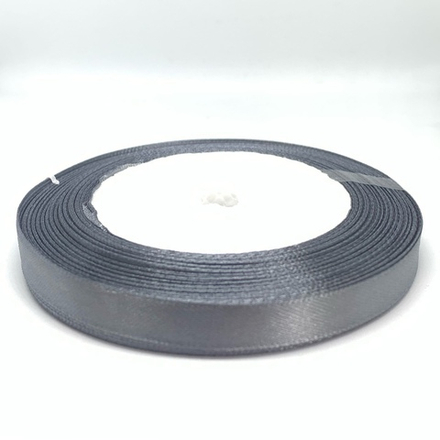 Лента атласная 1см*23м (тёмно-серая)