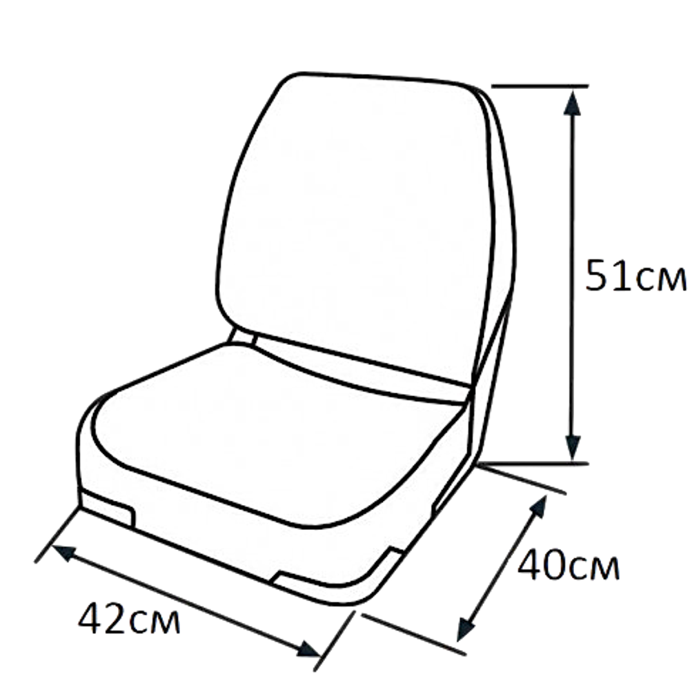 Сиденье Мягкое Classic Low Back Seat Серо-Чёрное