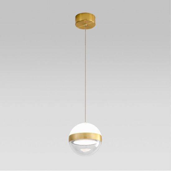 5036/9L L-VISION ODL24 355 ант.бронза/прозрачн/молочный/металл/акрил Подвес LED 9W 4000K 480лм RONI