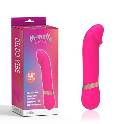 Розовый мини-вибратор с загнутой головкой Dildo Vibe - 11,7 см. (Цвет: розовый)