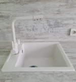 Мойка POLYGRAN ARGO-460 белый хлопок №36, cмеситель DORADO белый хлопок №36