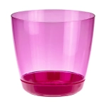 Кашпо ОРХИДЕЯ D180мм 3л с поддоном розовый прозрачный (комплект 12 шт)