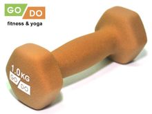 Гантель GO DO в виниловой матовой неопреновой оболочке.  Вес 1 кг.  (Оранжевый)