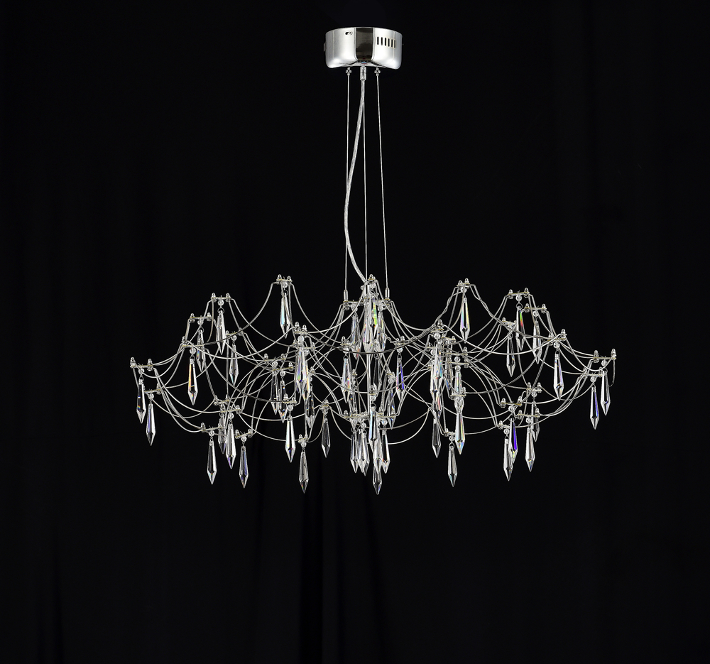 Подвесная люстра светодиодная с пультом и хрустальными подвесками Asfour MyFar Ersilia MR2660-60P-76AP