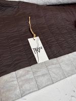 Стеганая подкладка с утеплителем (вертикальная стежка 5 см) (70%пэ/30%вискоза + тенсулейт, Густой шоколад/белый утеплитель, 145, 80 гр/м2)