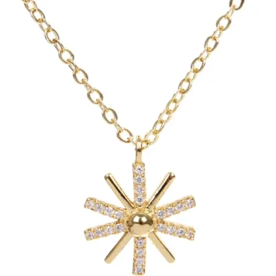 Подвеска из гиппоалергенного сплава со стразами «ЭЛЬЗА», цвет серебро и золото, d-20см/1,5см