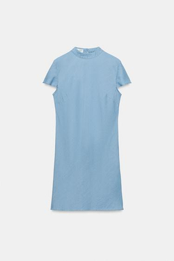 ZARA МИНИ-ПЛАТЬЕ С ОТКРЫТОЙ СПИНОЙ, ГОЛУБОЙ
