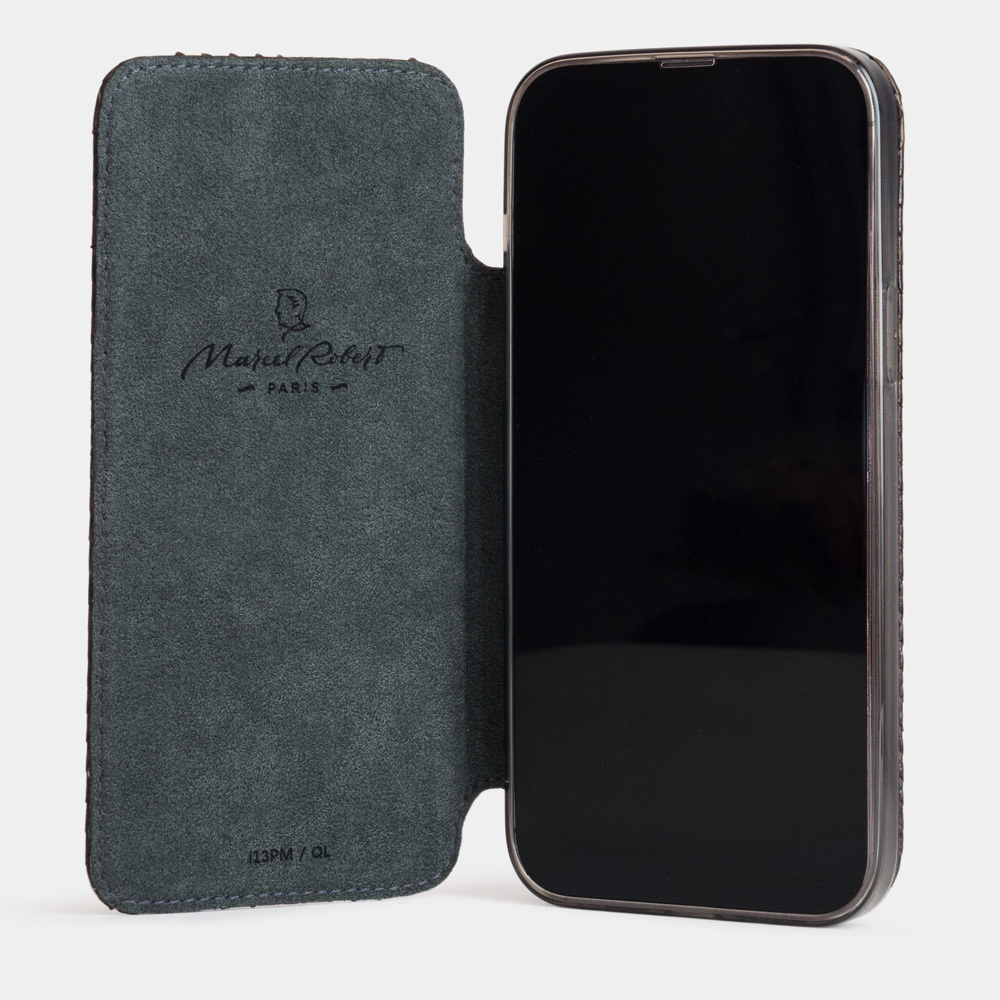 Чехол Benoit для iPhone 13 Pro из кожи питона, темно-коричневого цвета