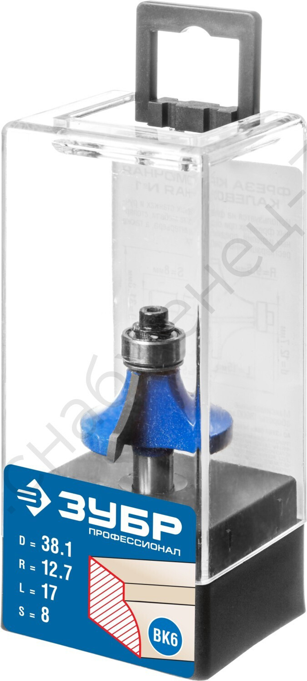 ЗУБР 38.1x17мм, радиус 12.7мм, фреза кромочная калевочная №1