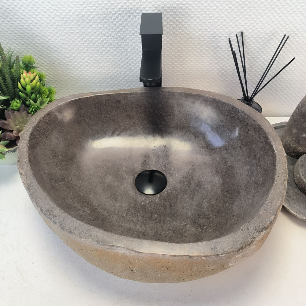 Раковина из речного камня RS-63690 (49*42*16) 0122