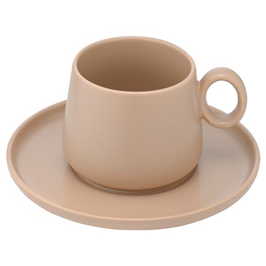 Набор из двух чайных пар бежевого цвета из коллекции essential, 250 мл