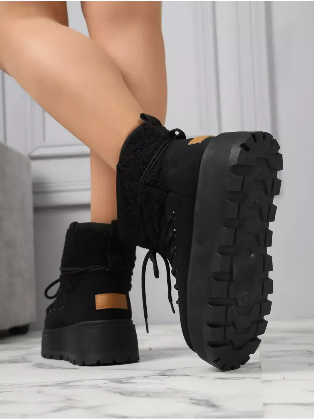 Зимние угги натуральный мех на платформе