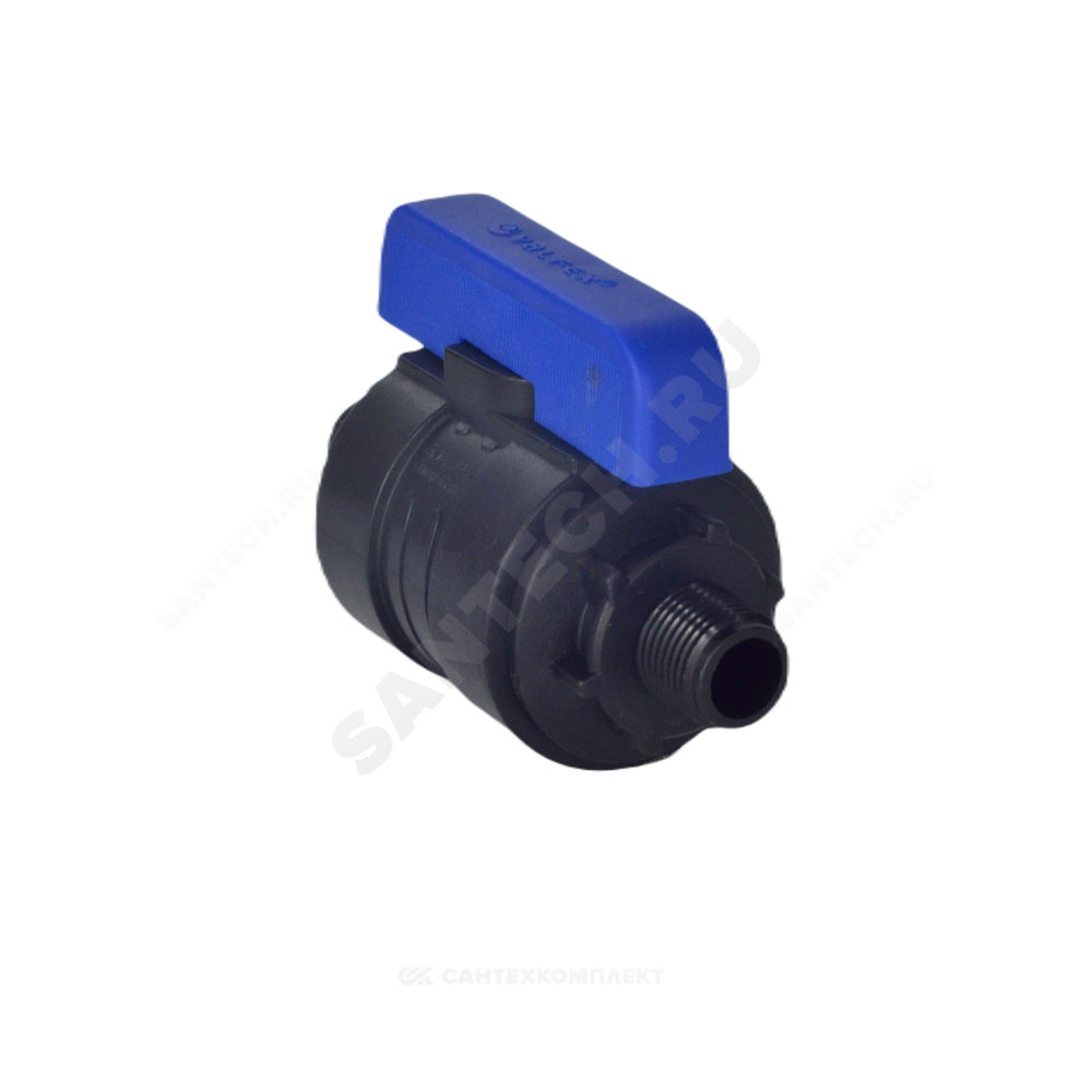 Кран шаровой компрессионный ПЭ Ду 26 1"x3/4" НР/НР Ру16 VALFEX 1210226100034