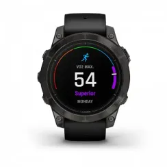 Garmin epix Pro (Gen 2) Sapphire Edition 47 мм, титановый, угольно-серый DLC, черный ремешок
