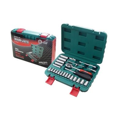 Набор инструментов 26предметов 1/4" (6-гран.) BRAUMAUTO BR-26