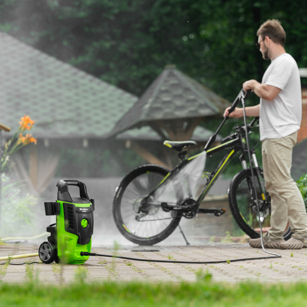 Моечная машина высокого давления АМ-1800, 1800 Вт, 140 бар, 350 л/ч, колесная// Сибртех