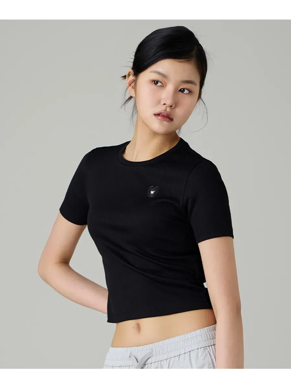 Футболка укороченная в рубчик