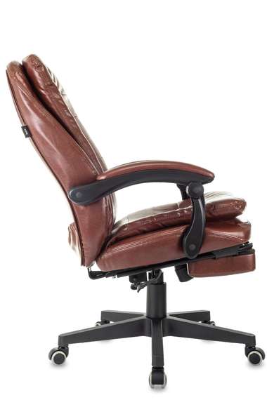 Кресло руководителя Бюрократ T-9950MSG-F коричневый эко.кожа крестов. пластик подст.для ног