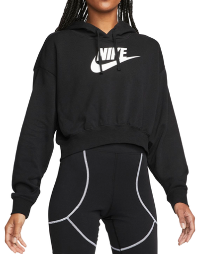 Женская теннисная куртка Nike Sportswear Club Fleece Oversized Crop Hoodie - Black