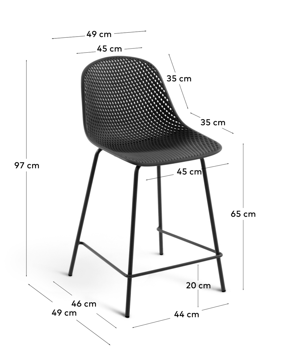 Полубарный стул Quinby серый