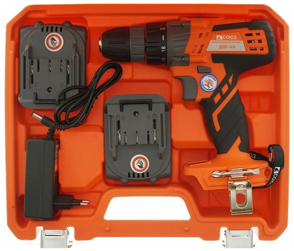 Дрель аккумуляторная СОЮЗ ДШС-14К  14 В, 2 акк. 2 Ач, кейс