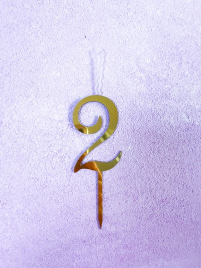 Топпер-свеча Цифра 2, золото