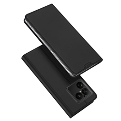 Чехол книжка из кожи черного цвета для Sony Xperia 1 VIII (1-8), серия Skin Pro Series от Dux Ducis