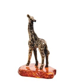 AM-2793 Фигурка «Жирафик Рафик» (латунь, янтарь)