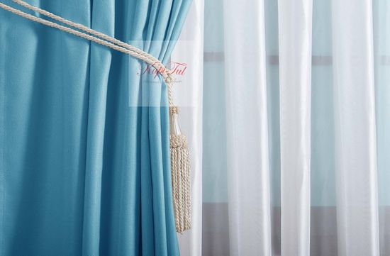 XL-комплект штор Ницца (морская волна)