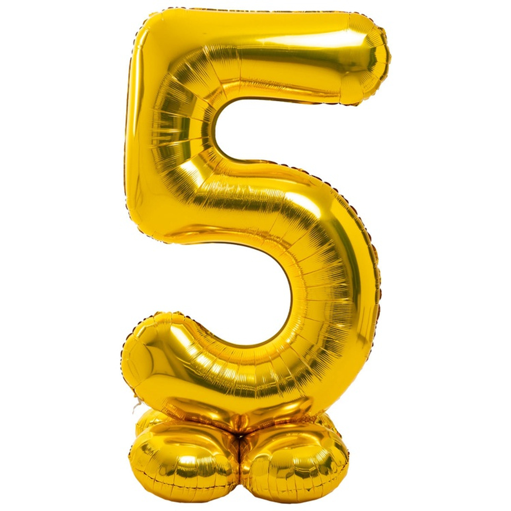 Шар фольгированный Цифра 5 165 см (Золотой)