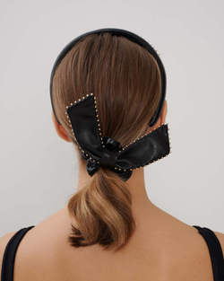 Резинка из кожи черная с "Шипы"