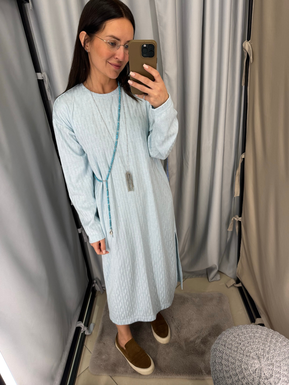 Платье «Косы» нежно-голубое