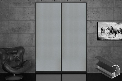 Дверь-купе 2850*600(700,800,900) мм, черный велюр, Титан LAMARTY