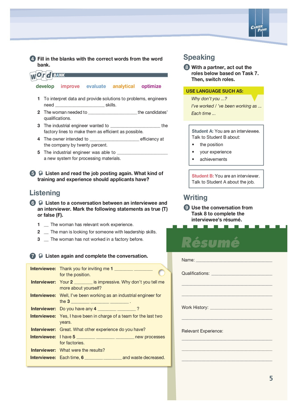 Career Paths: Industrial Engineering Student's Book with digibook