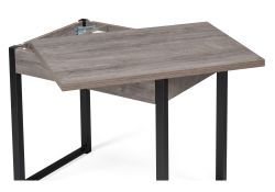 Деревянный стол Ибби 90(128)х64х77 рошелье / черный матовый