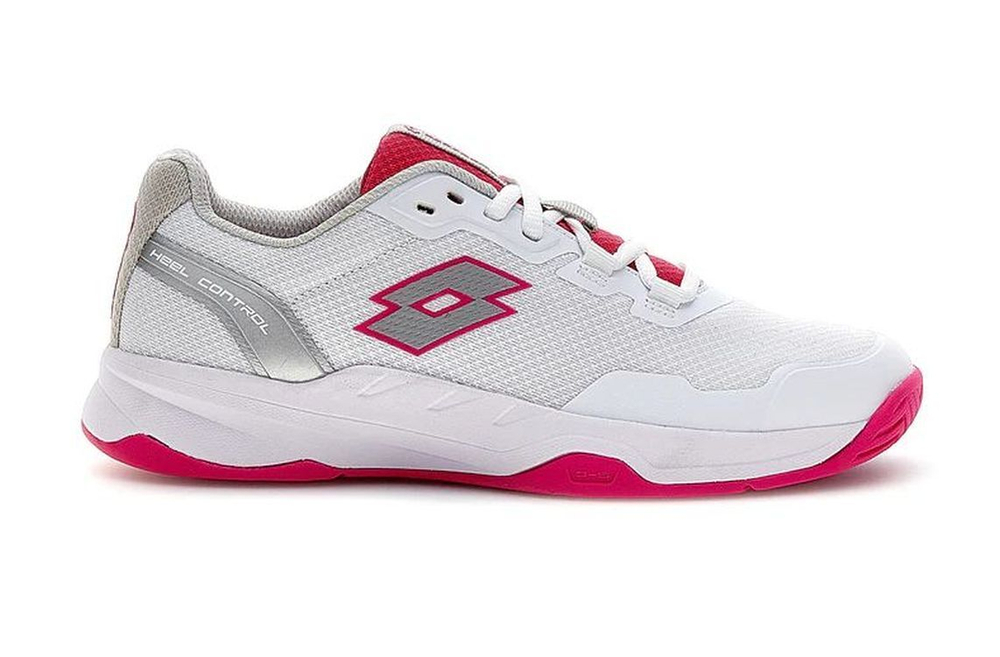 Женские Кроссовки теннисные Lotto Mirage 600 III ALR - полностью белый/серебристый металл/гламурный розовый