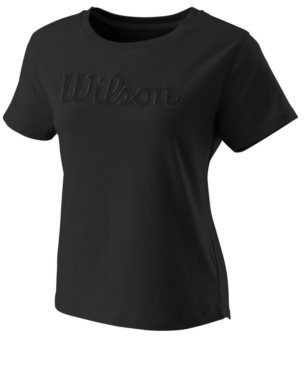 Женская теннисная футболка Wilson Script Eco Ctn Tee W - black